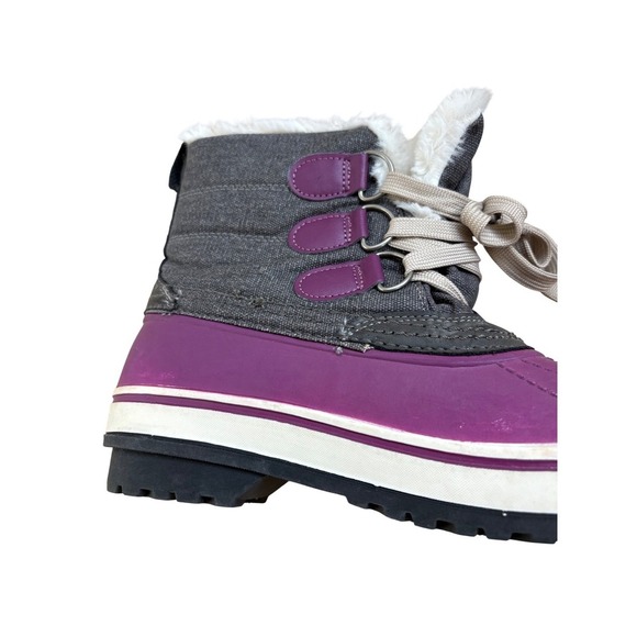 Ozark Trail Purple Snow Boots‎ Winter Boots Faux Fur Lined Girls Size 6 - Picture 3 of 10